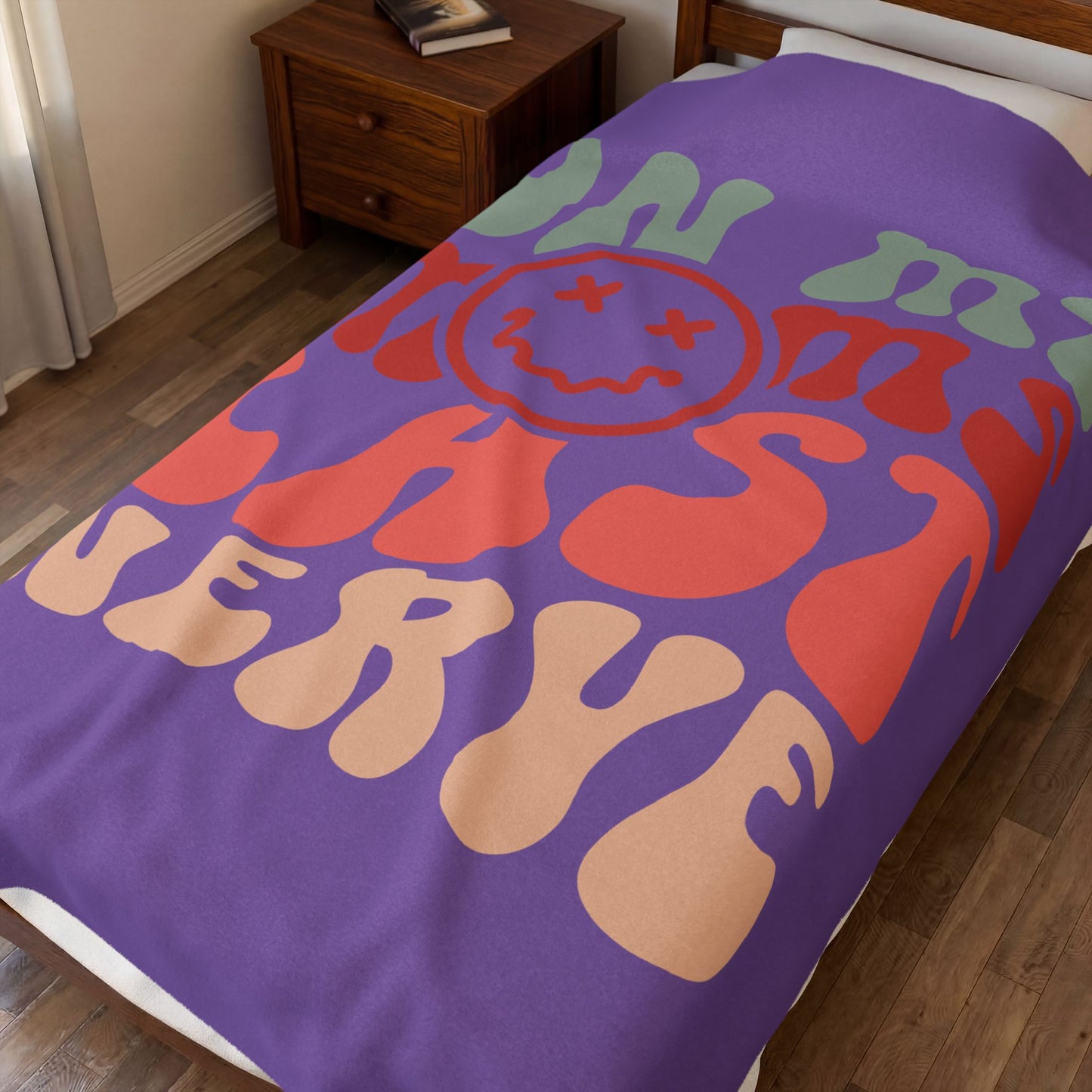 ‘On My Last Nerve' Psychedelic Velveteen Plush Blanket