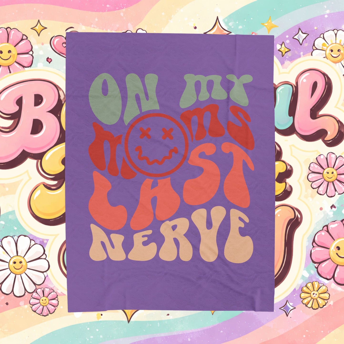 ‘On My Last Nerve' Psychedelic Velveteen Plush Blanket