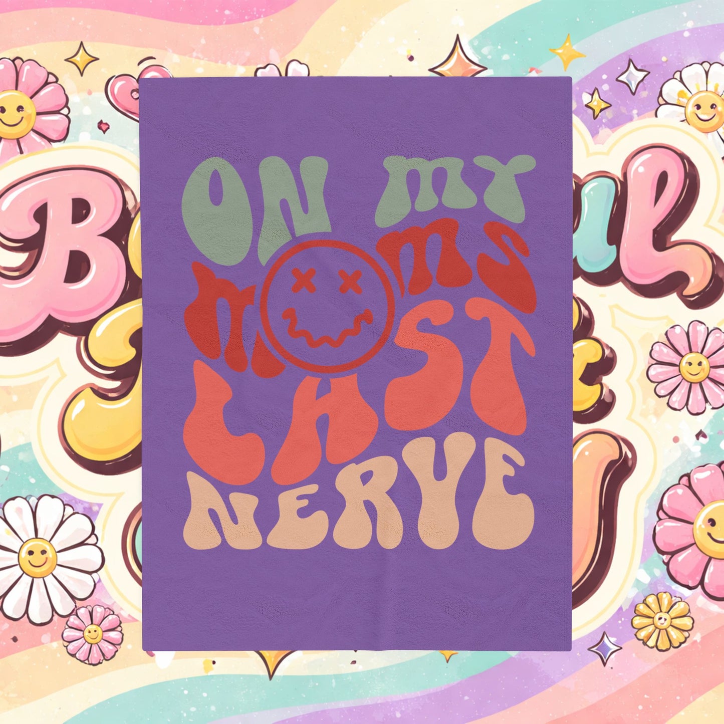 ‘On My Last Nerve' Psychedelic Velveteen Plush Blanket