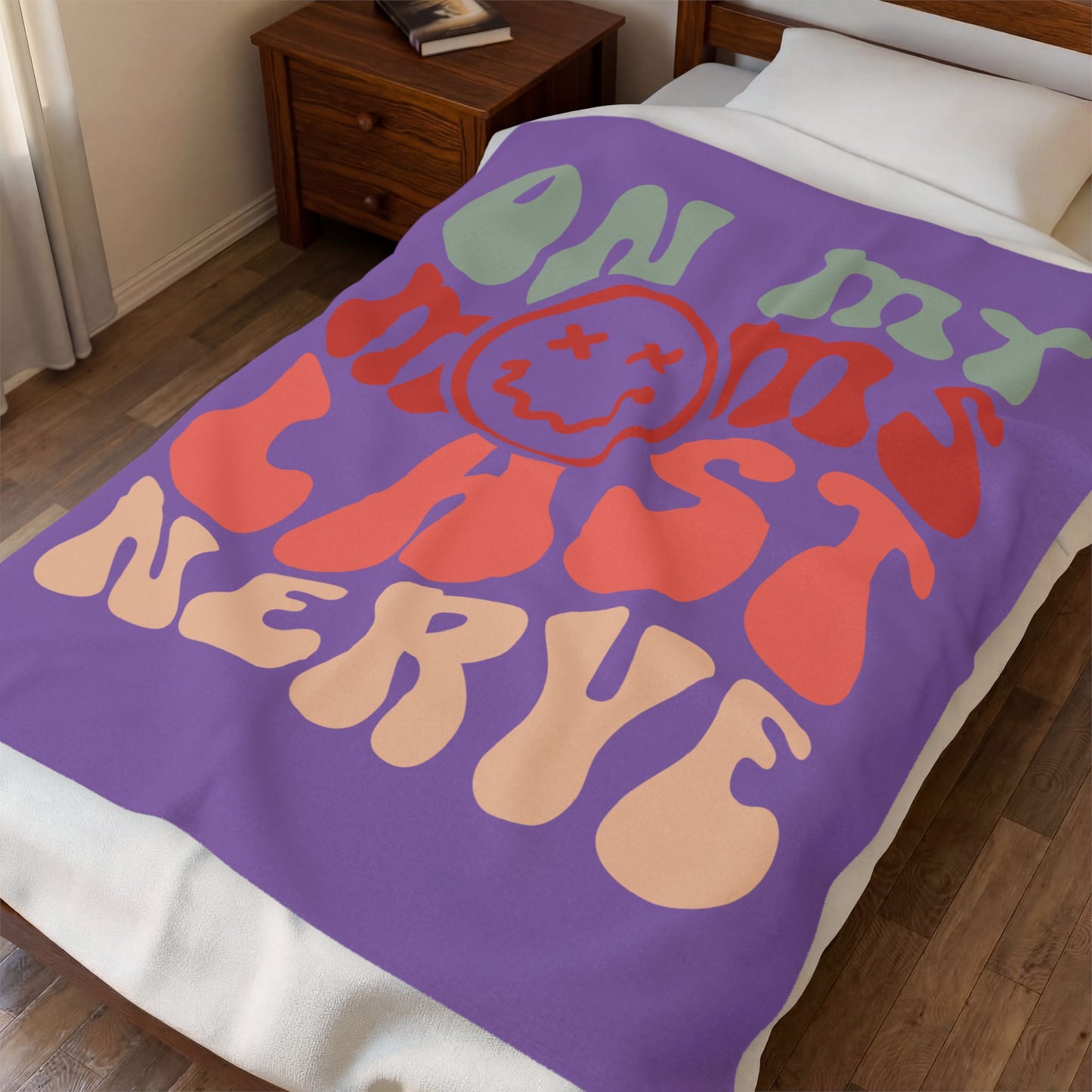 ‘On My Last Nerve' Psychedelic Velveteen Plush Blanket